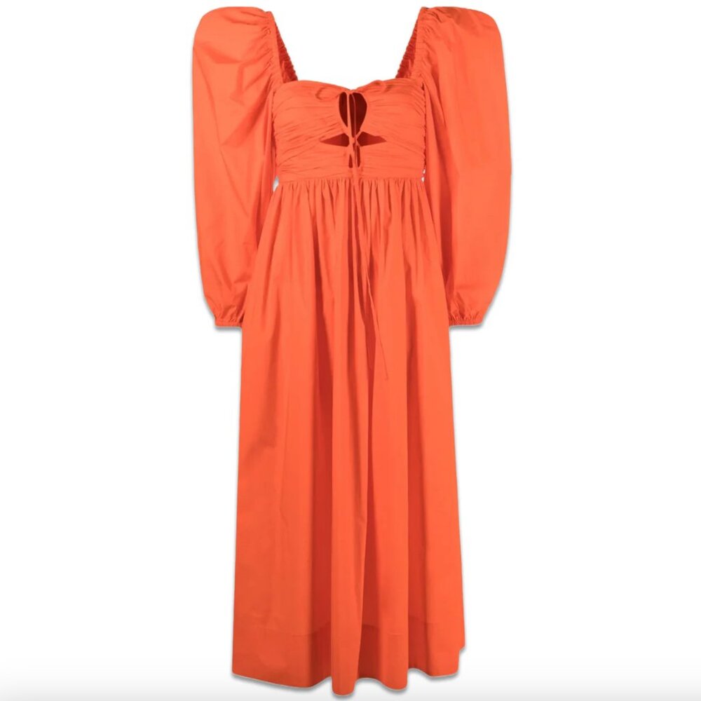 Ulla Johnson Alessa Ruched-bodice Cotton-poplin Midi Dress